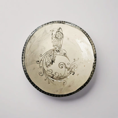 Hummingbird Moment Ceramic Dinner Plate – Lightness In Still Motion, Ø19.5×3 cm by Red Raven Pottery