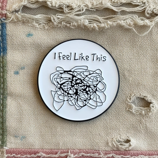 I Feel Like This Lapel Pin – Cloudy Mind Metal Badge, Ø 3 cm