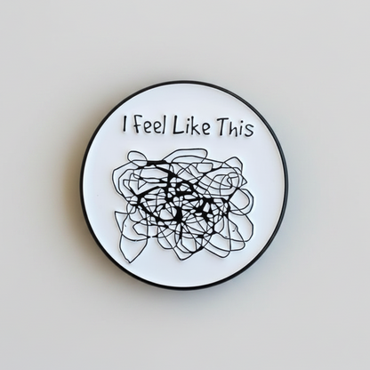 I Feel Like This Lapel Pin – Cloudy Mind Metal Badge, Ø 3 cm