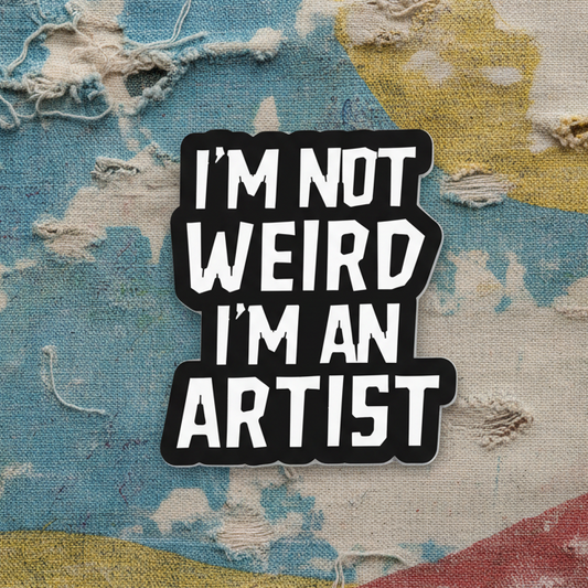 I’m Not Weird I’m an Artist Lapel Pin – Creative Rebel Metal Badge, 3 × 3 cm