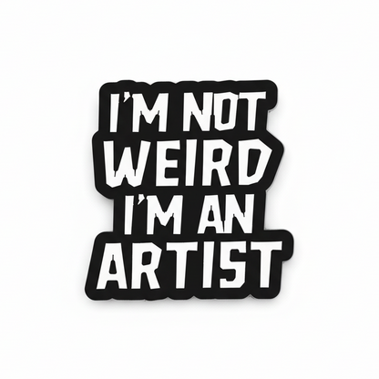 I’m Not Weird I’m an Artist Lapel Pin – Creative Rebel Metal Badge, 3 × 3 cm