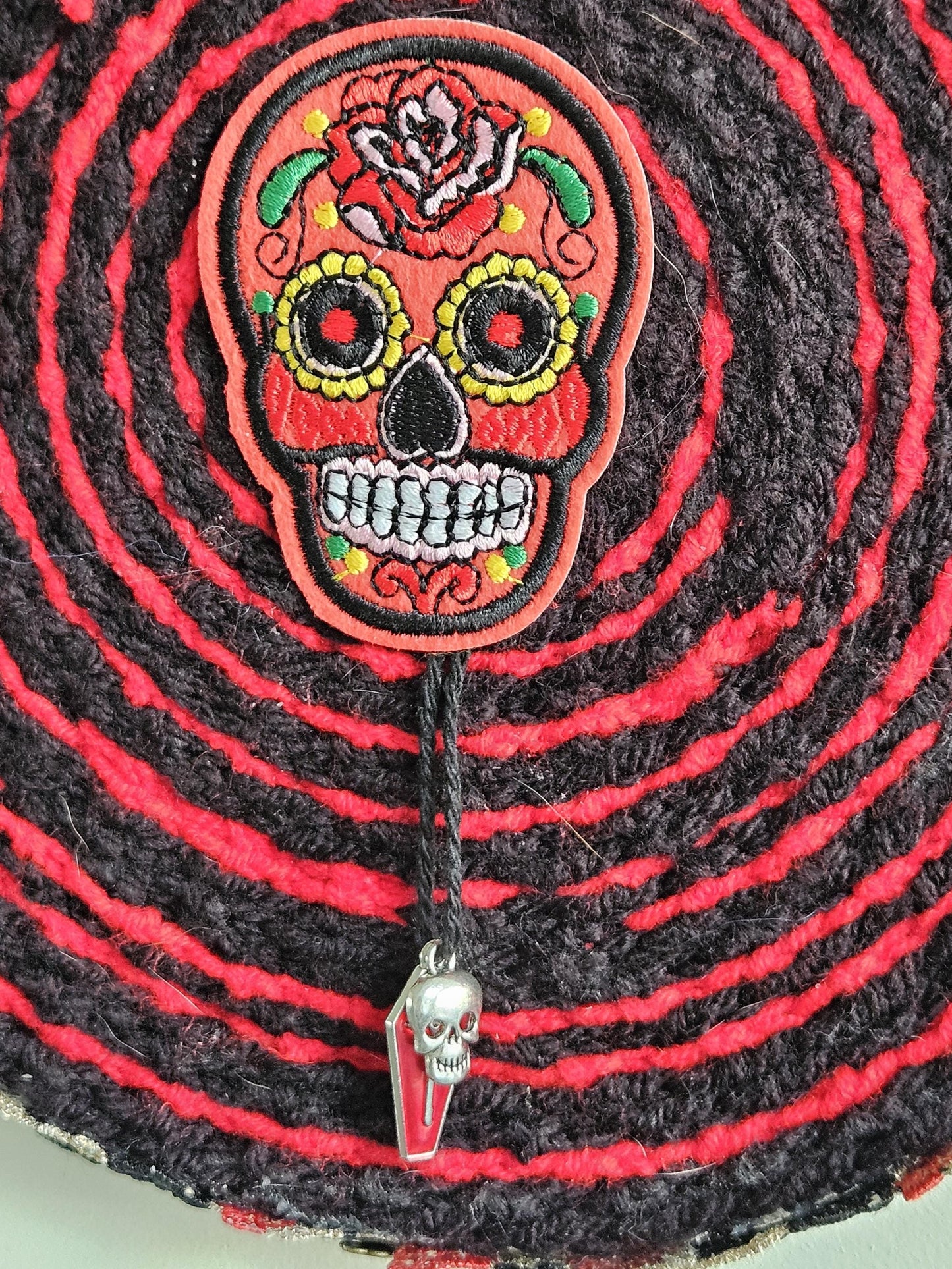 handmade crochet wall decorations skull