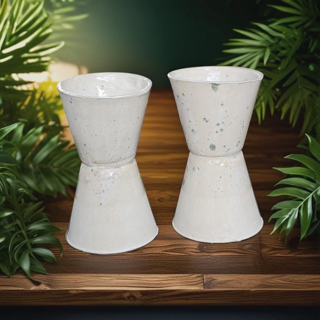 2 stuks mini planten potjes Blue & White