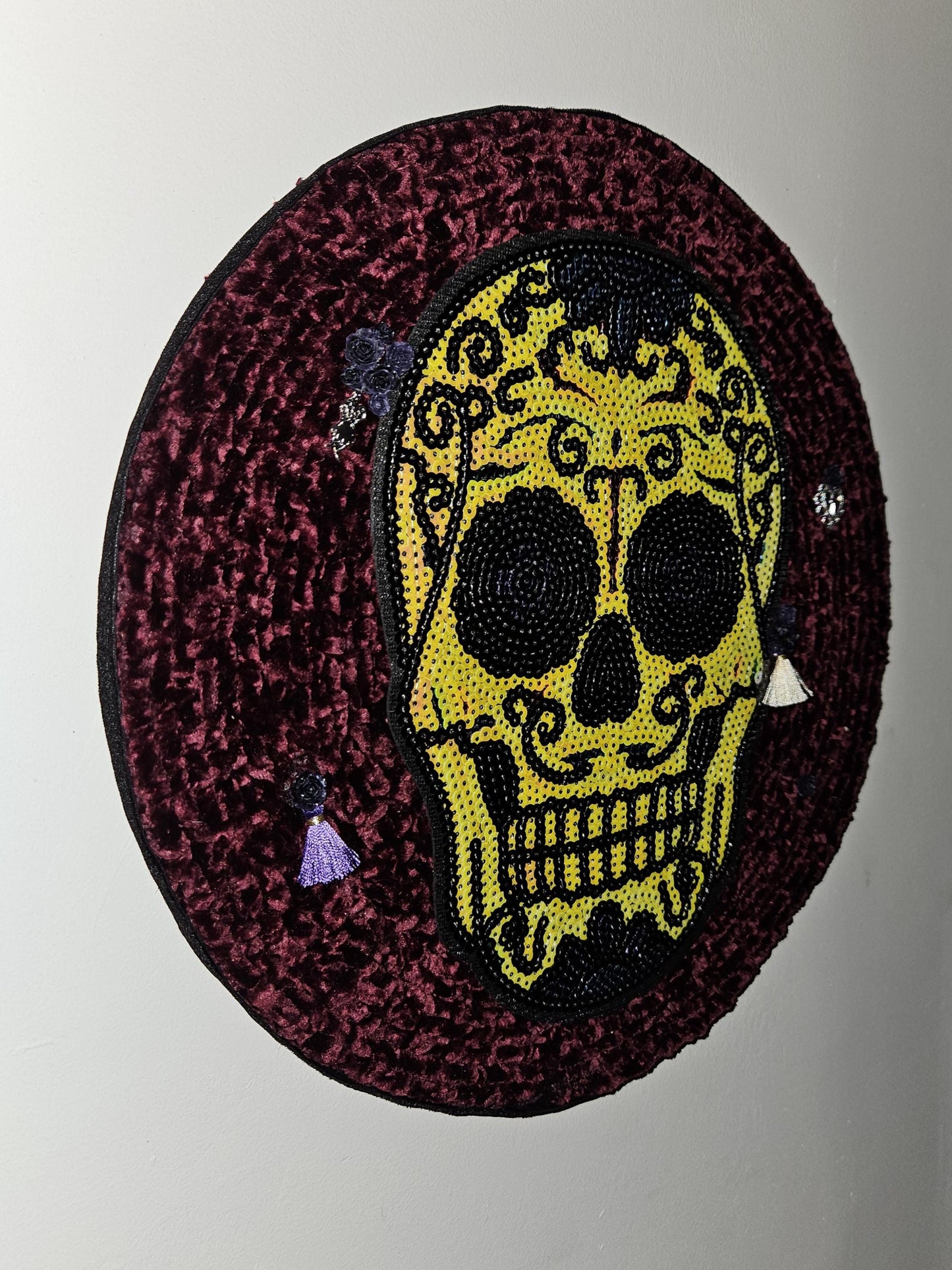 Day of the dead handmade crochet wall decoration