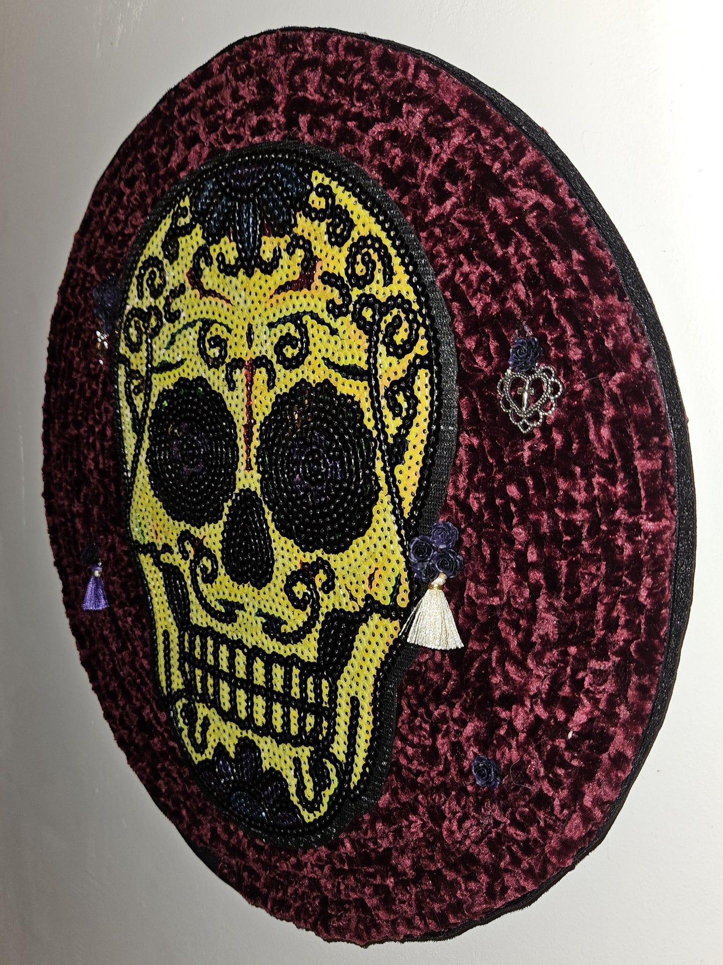 Day of the dead handmade crochet wall decoration