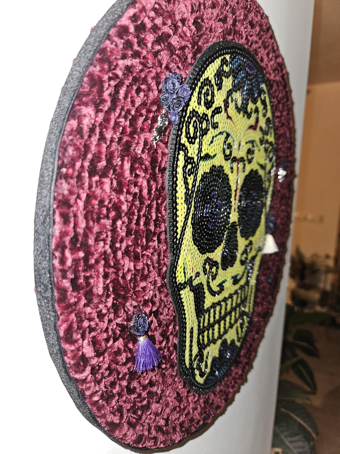 Day of the dead handmade crochet wall decoration