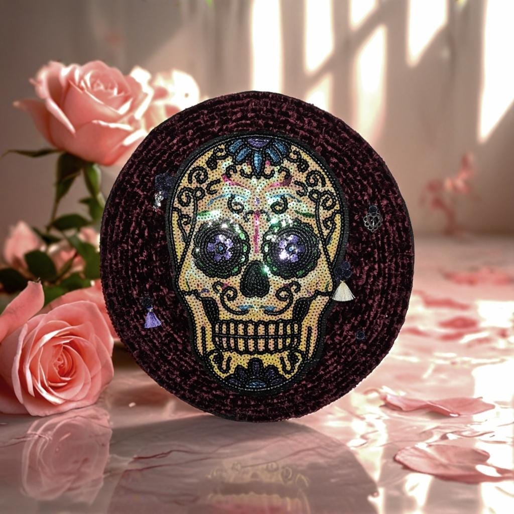 Day of the dead handmade crochet wall decoration