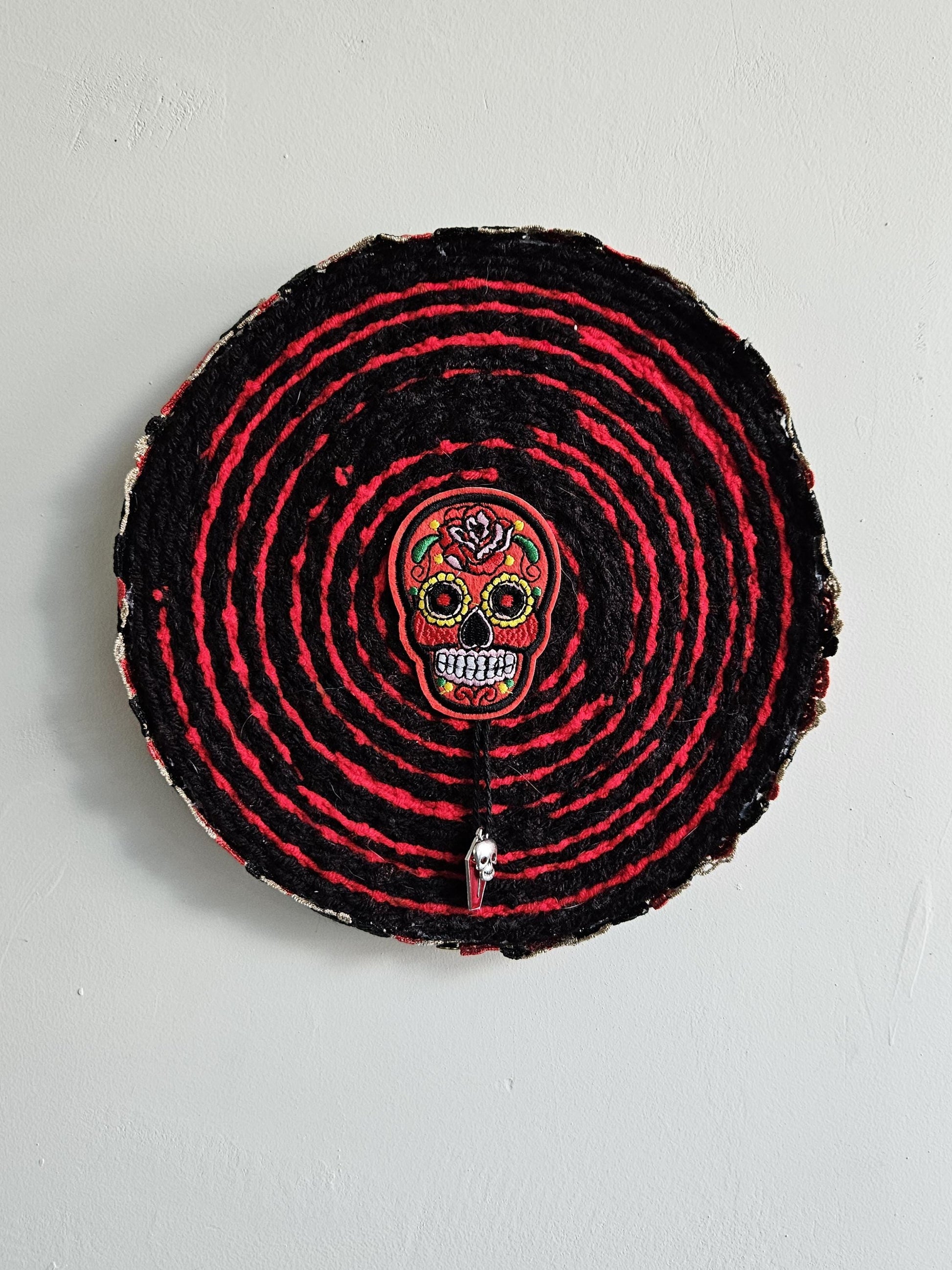 handmade crochet wall decorations skull