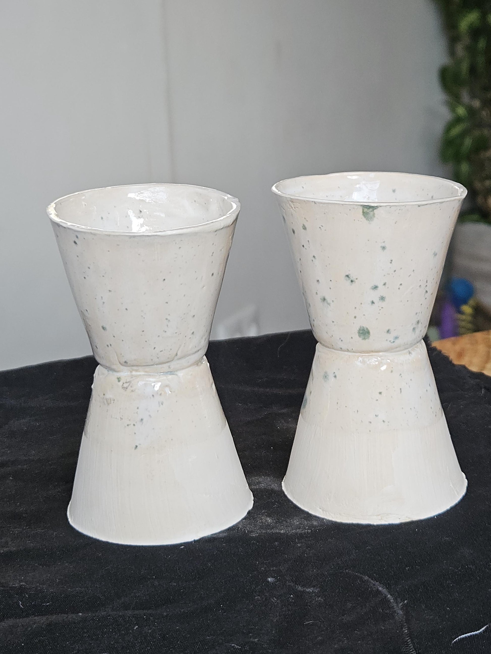 2 stuks mini planten potjes Blue & White