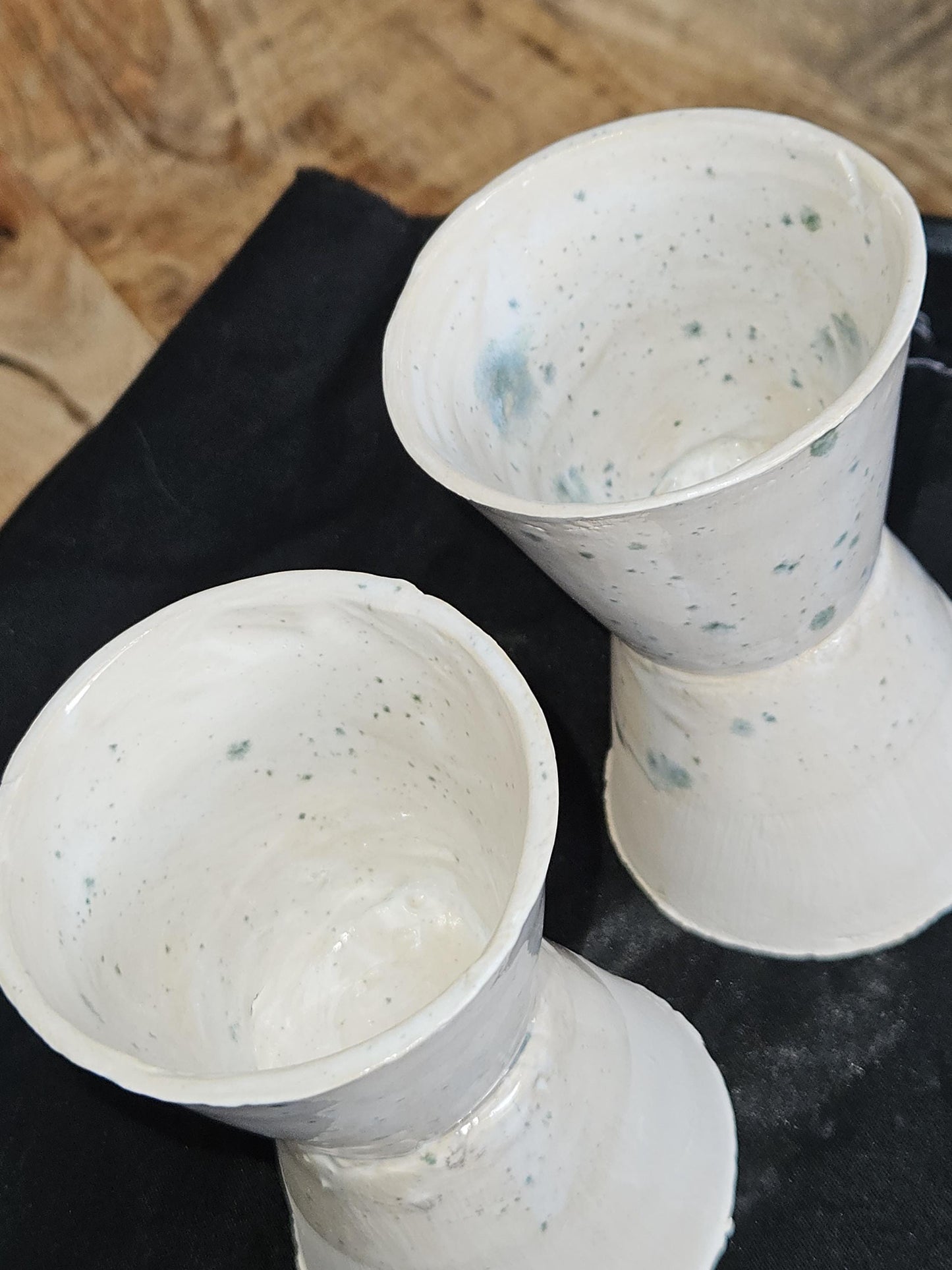 2 stuks mini planten potjes Blue & White