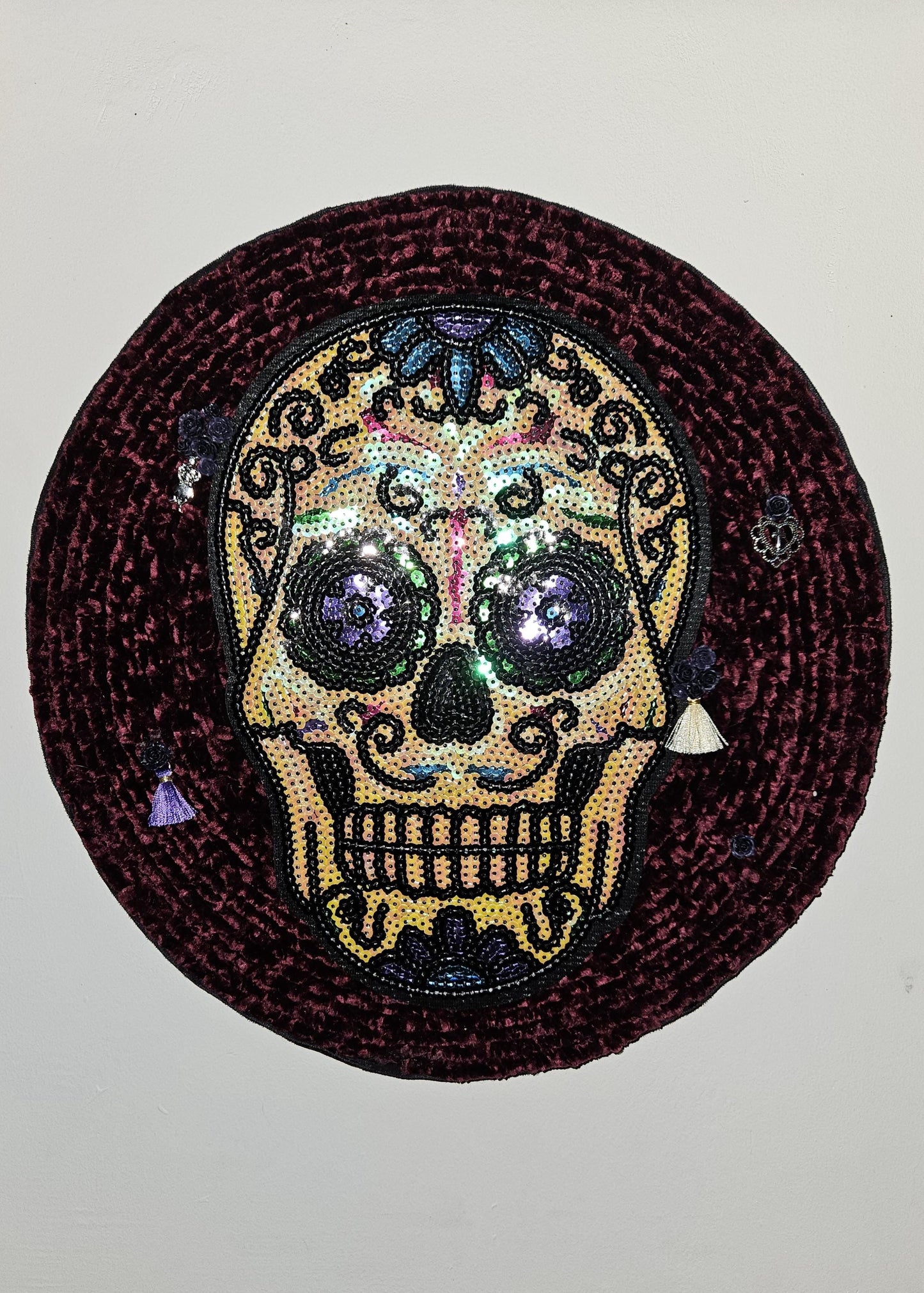 Day of the dead handmade crochet wall decoration