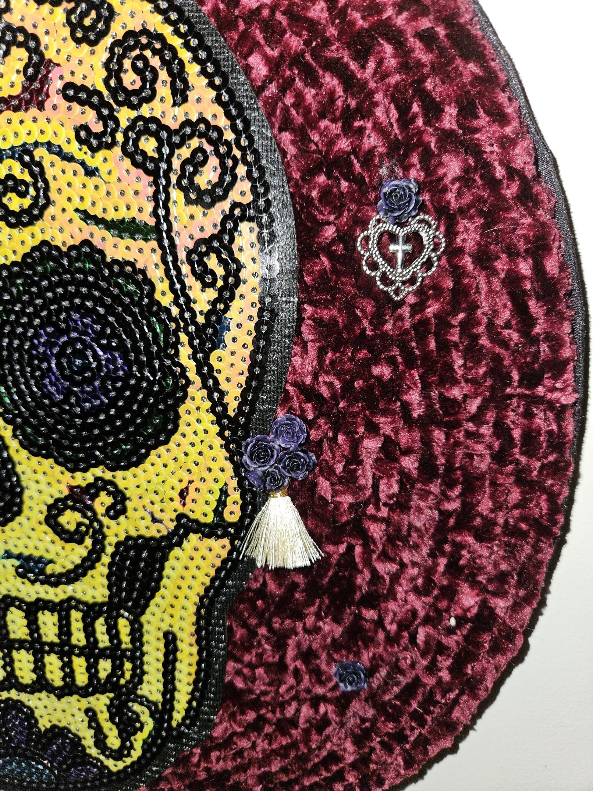 Day of the dead handmade crochet wall decoration