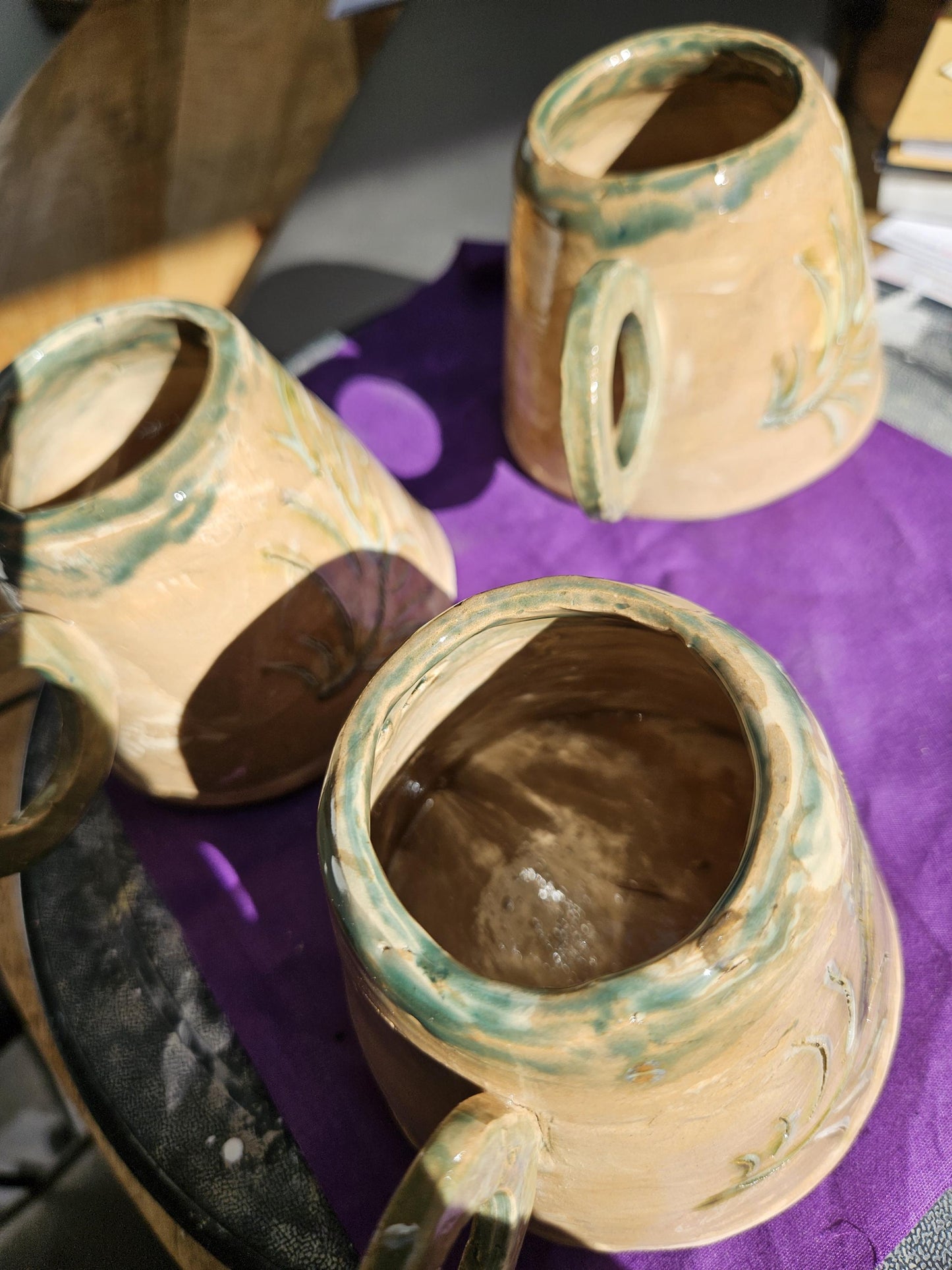 Handmade green branch Teacup