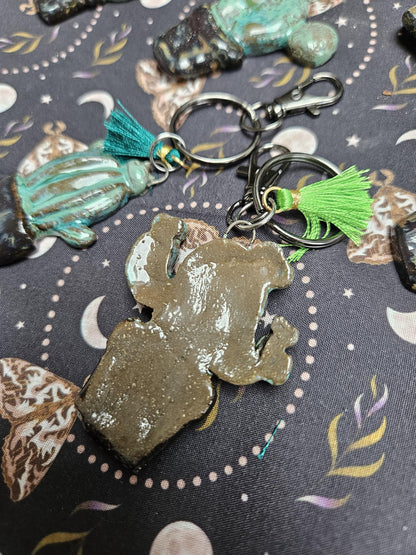 Pocket Prickle Keychains – Whimsical Cactus Ceramic Charms, 2 x 4 cm