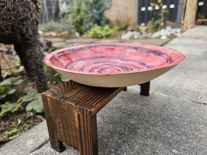Pink spiral dinner plate