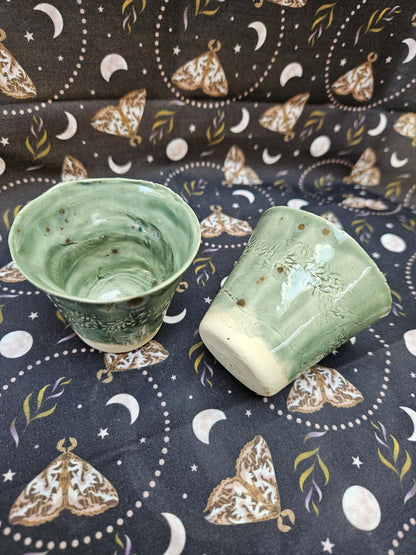 Handmade mini jars for shots of plants set of 2