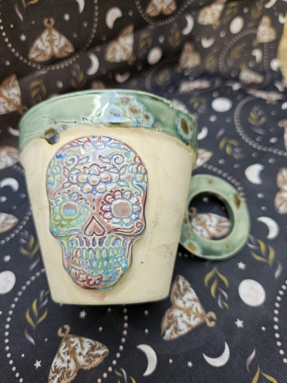 Handmade day of the dead coffee mug