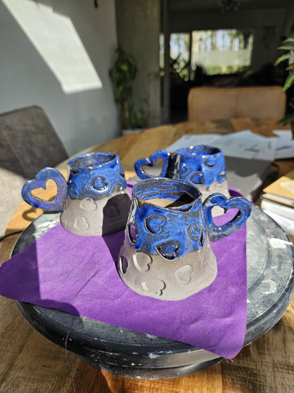 Handmade Blue morning coffee cup