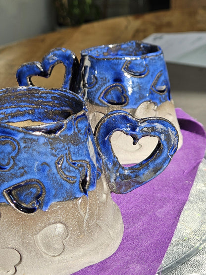 Handmade Blue morning coffee cup