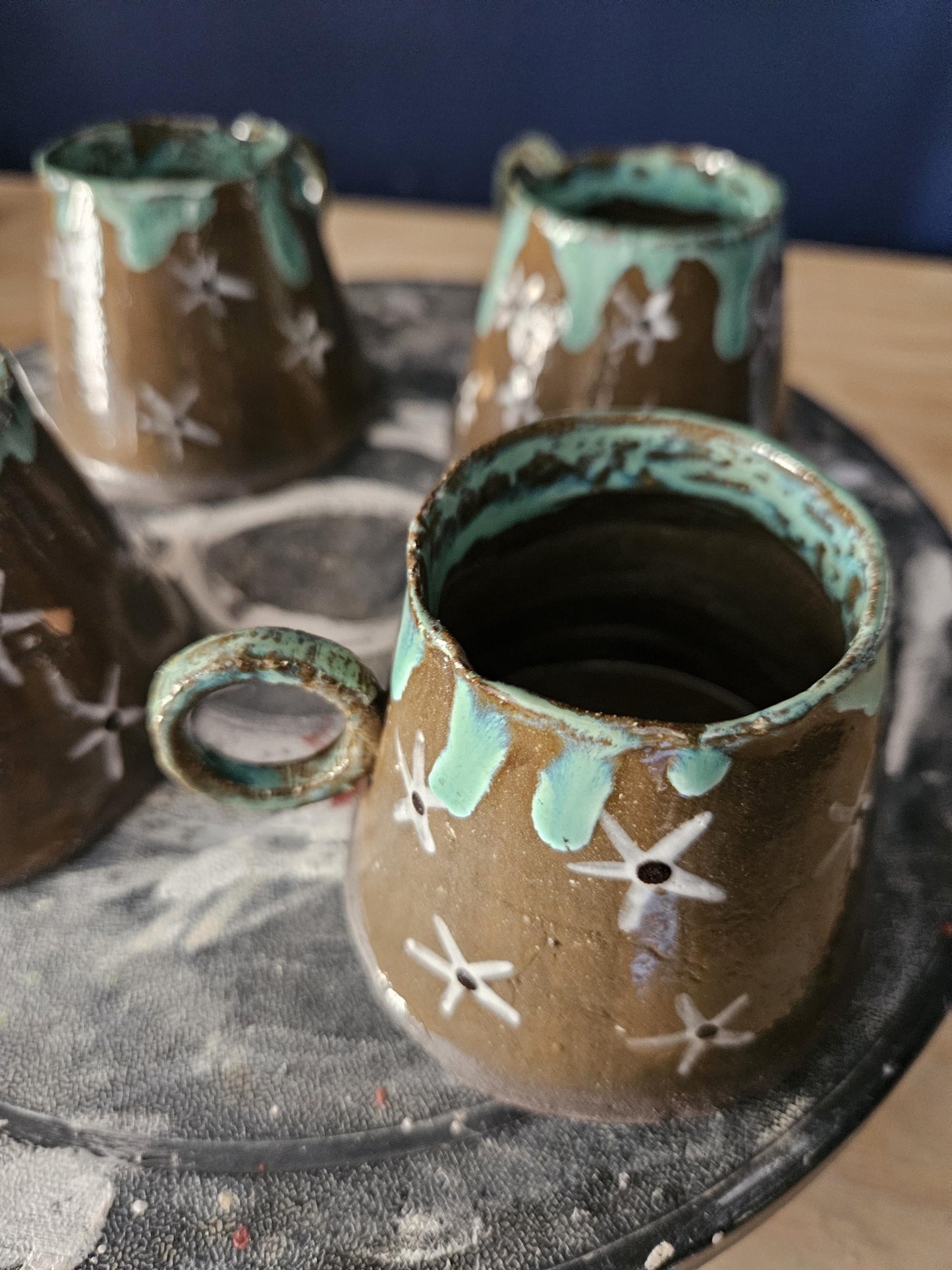 Handmade Jade star coffee cups
