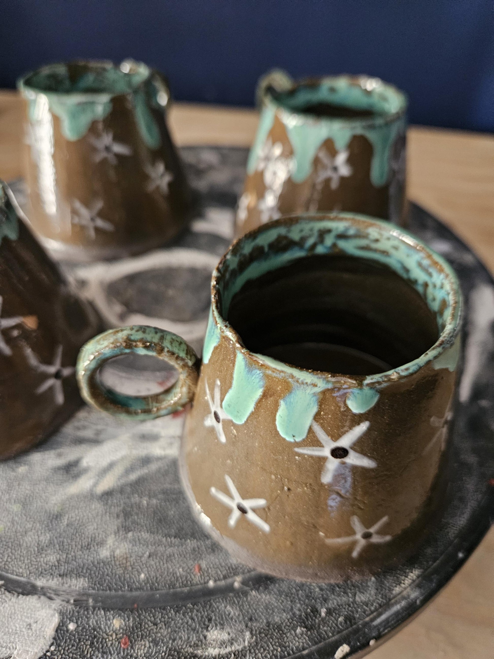 Handmade Jade star coffee cups
