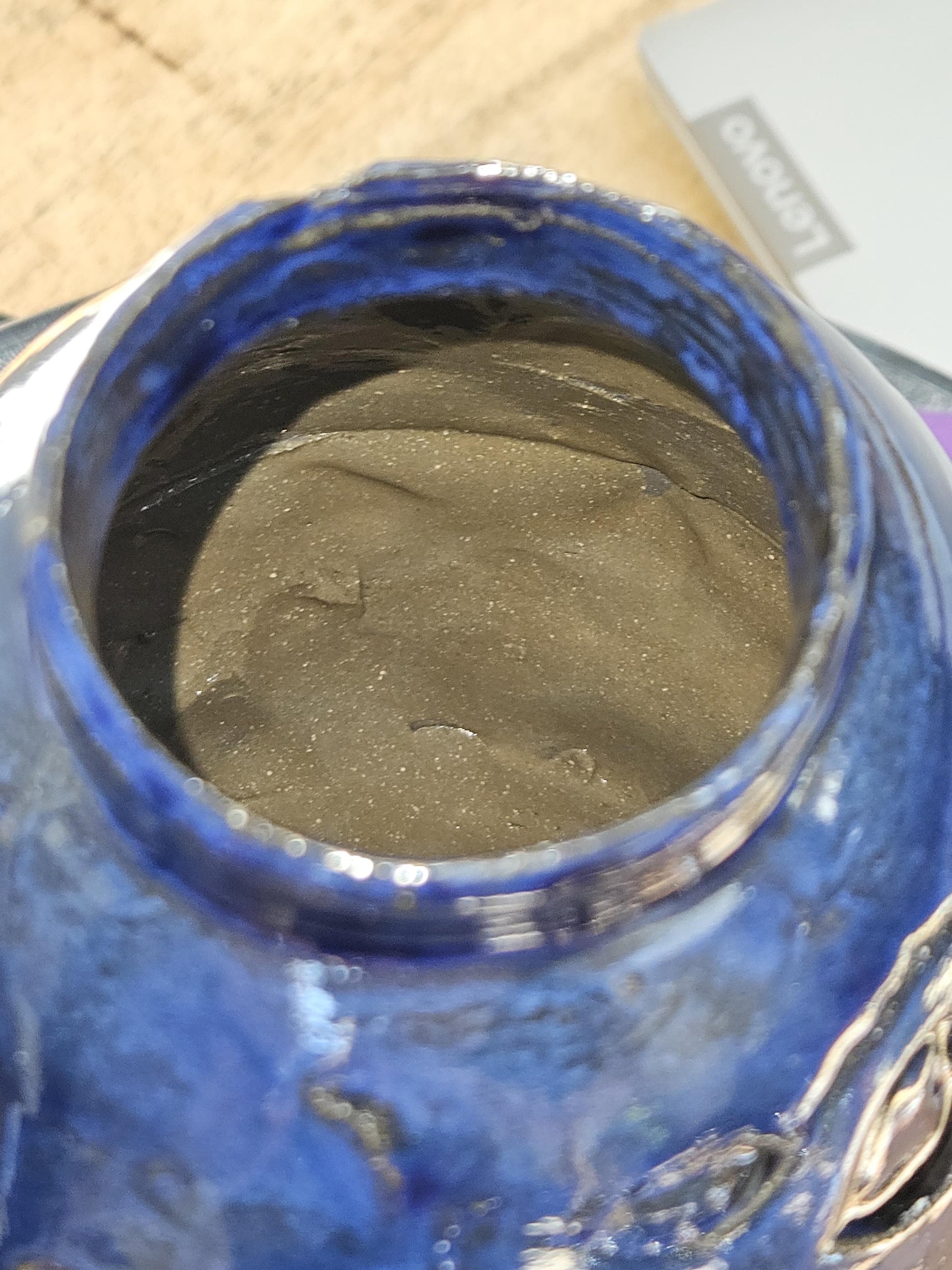 Handmade Blue vase with hearts