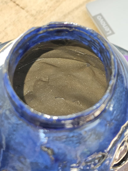 Handmade Blue vase with hearts