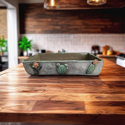 Desert Garden Ceramic Planter – Handmade Trough for Cacti & Succulents