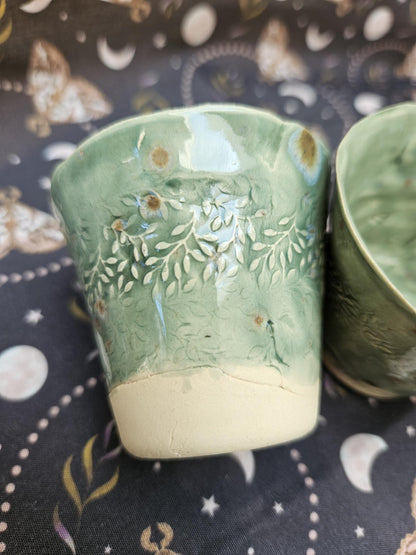 Handmade mini jars for shots of plants set of 2