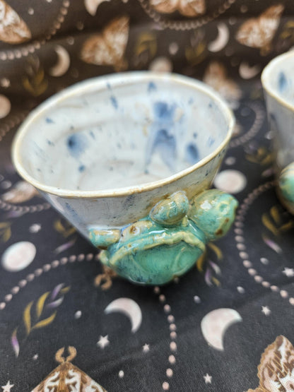 Handmade "Turtle Treasures" Ceramic Minis - Set of 2 Shot & Succulent Jars - Wonder Creatures Collection