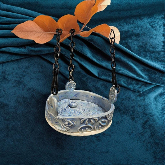 Handgemaakt keramisch vogelbad 'Bluebell' - Fairy Relics Collection
