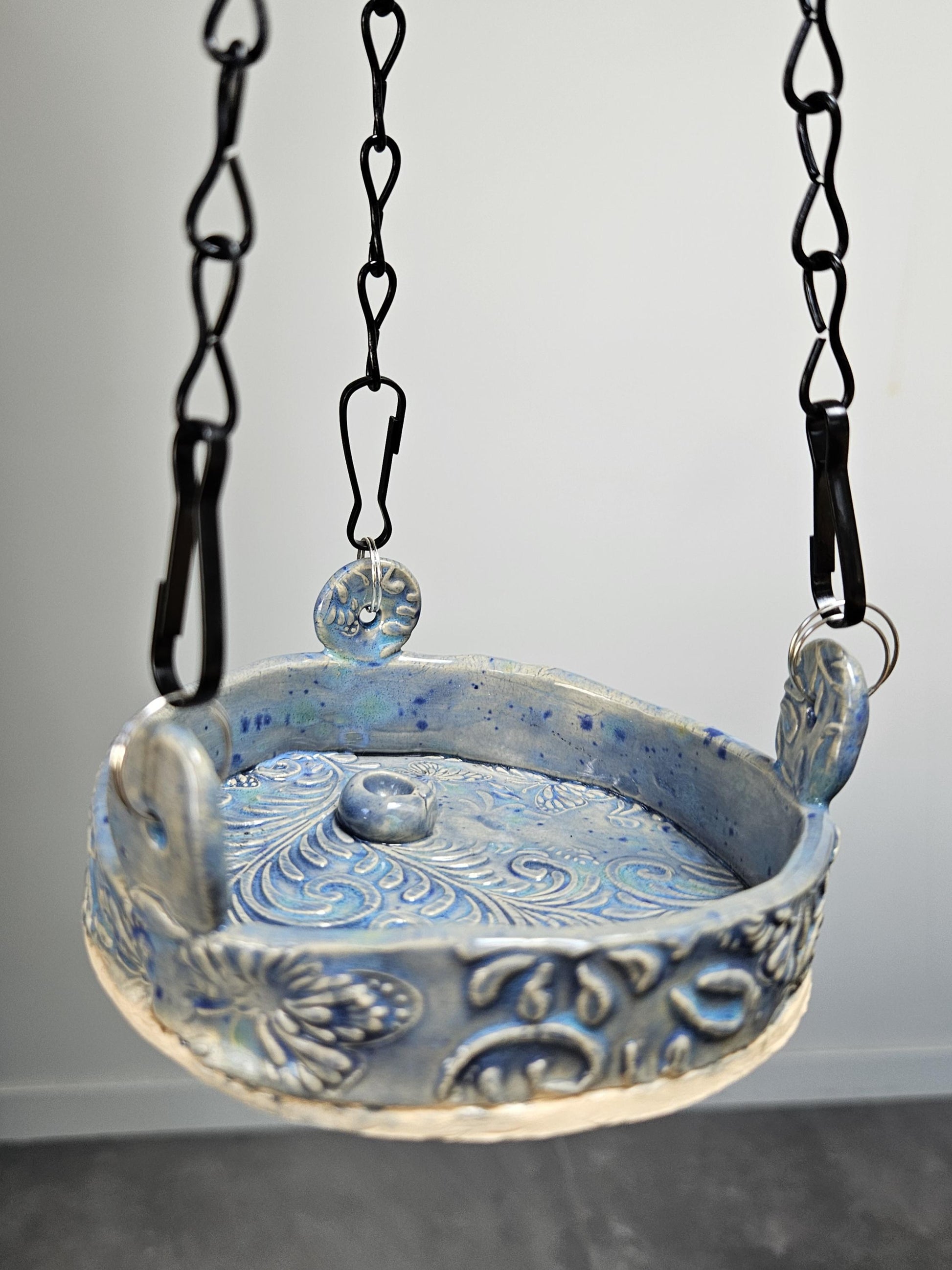 Handgemaakt keramisch vogelbad 'Bluebell' - Fairy Relics Collection