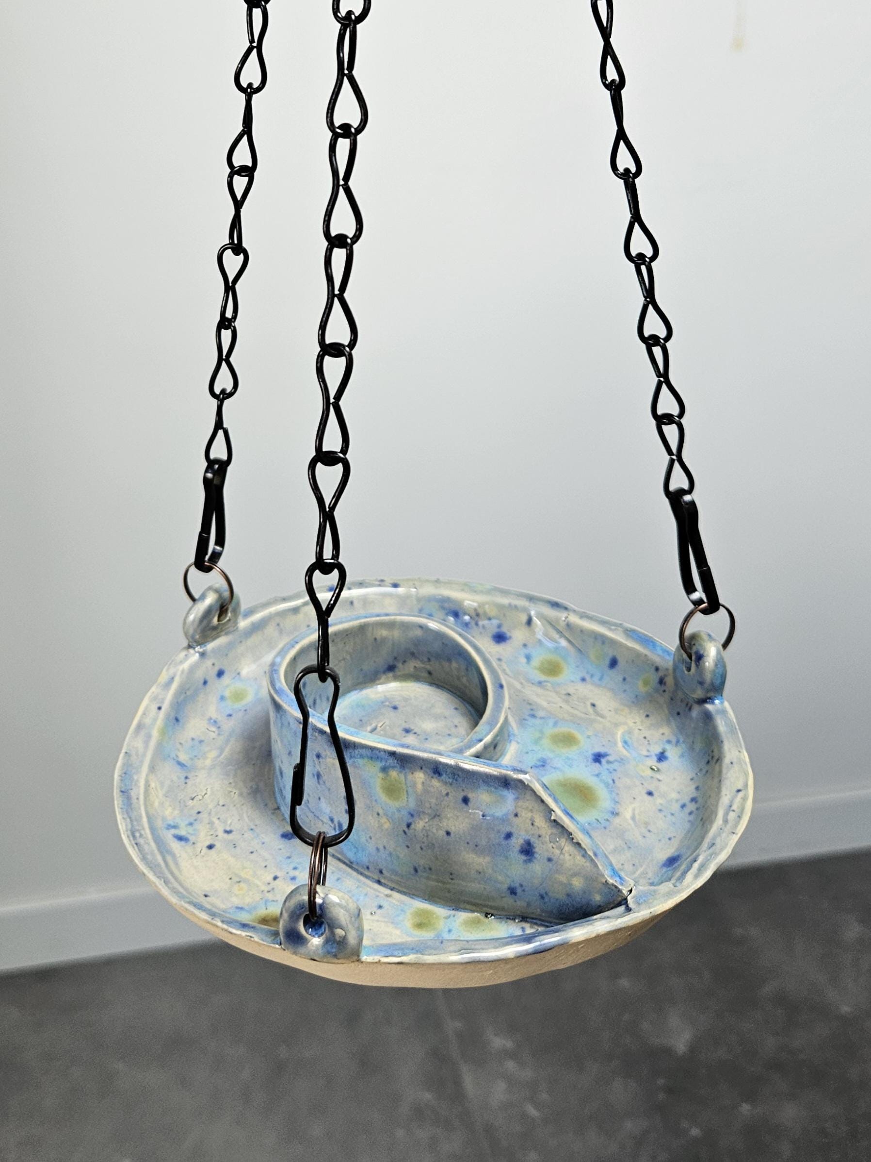 Handgemaakt keramisch vogelvoerbak 'Bluebell' - Fairy Relics Collection