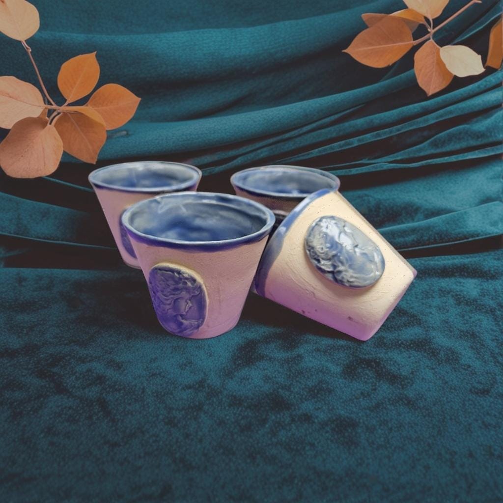 Handmade mini jars for shots or plants set of 2