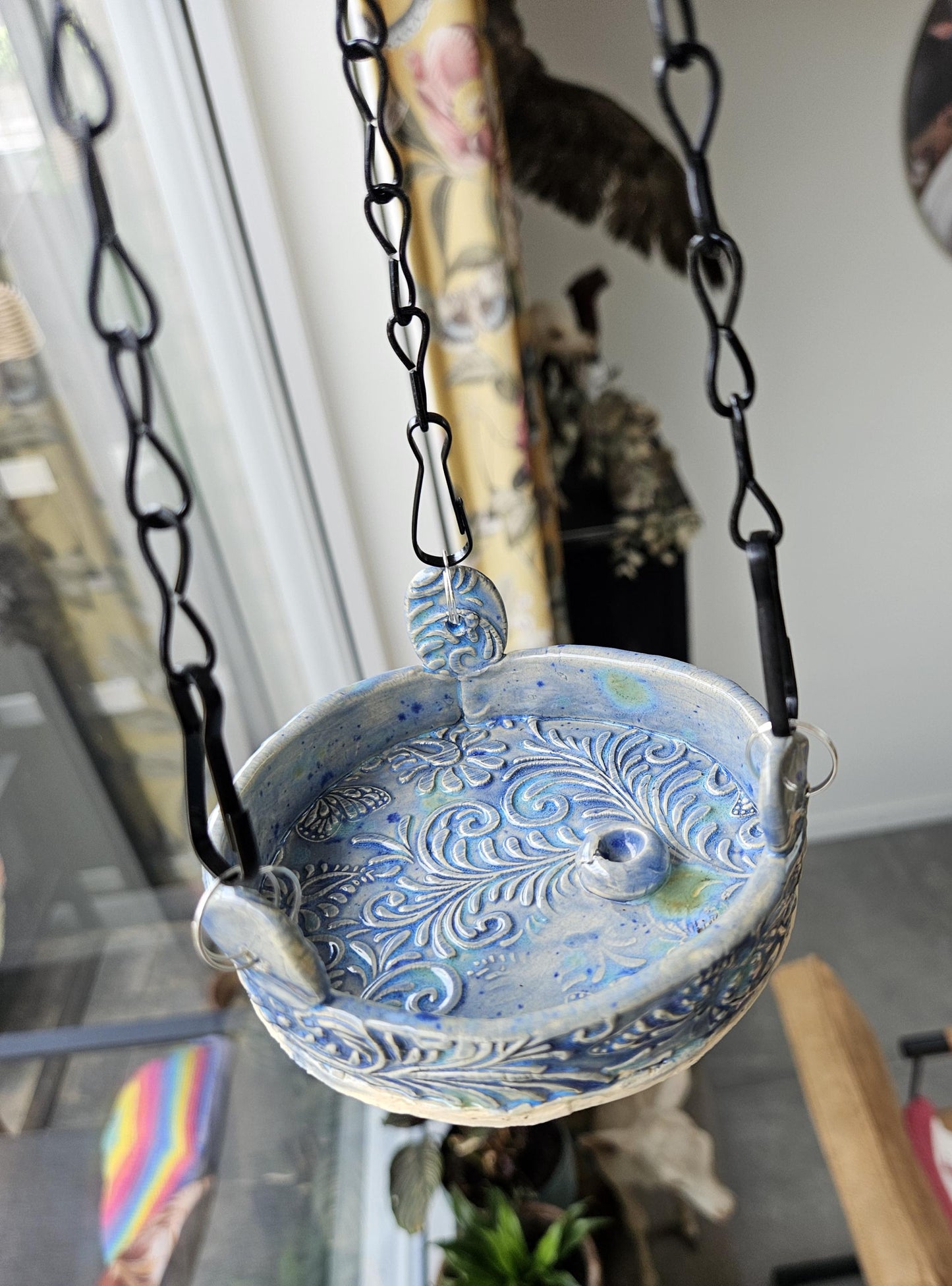 Handgemaakt keramisch vogelbad 'Bluebell' - Fairy Relics Collection