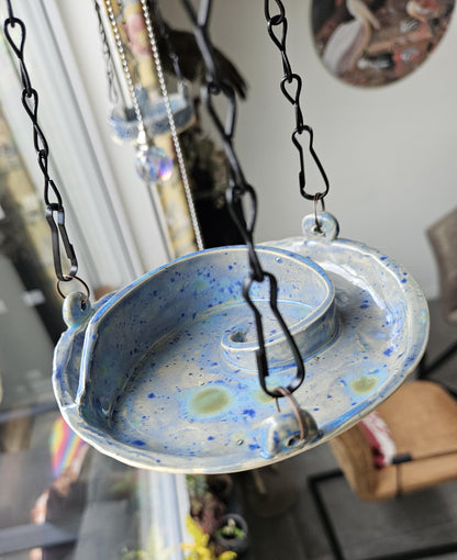 Handgemaakt keramisch vogelvoerbak 'Bluebell' - Fairy Relics Collection