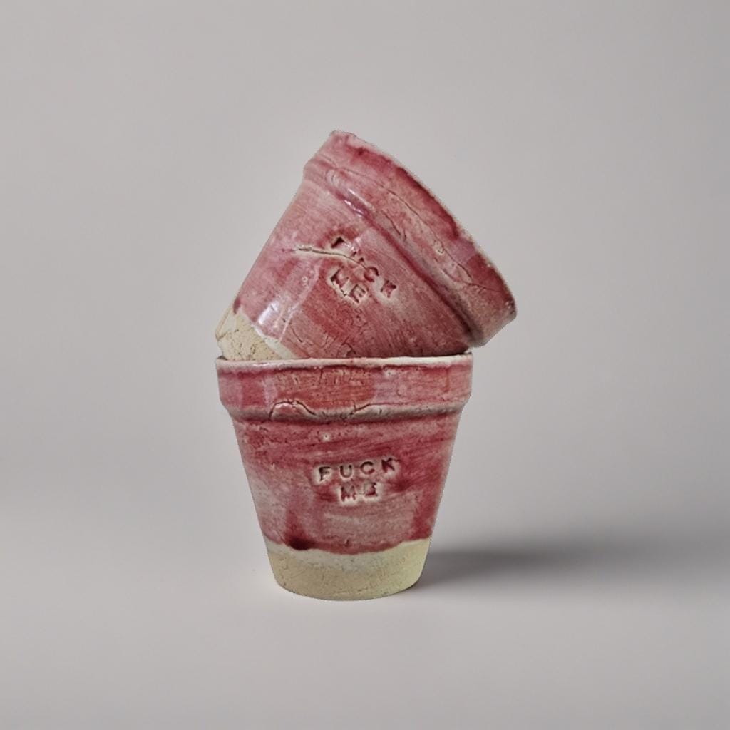 Fuck Me’ Ceramic Espresso Cup – Bold, Handmade & Collectible Stoneware