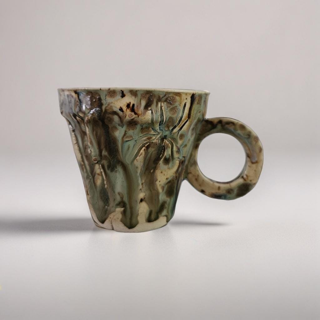 Spider Ceramic Coffee Cup – Handmade, Nature-Inspired, Fiercely Unique