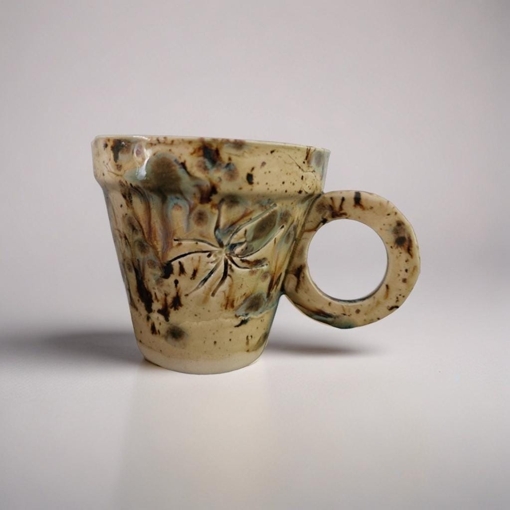 Spider Ceramic Coffee Cup – Handmade, Nature-Inspired, Fiercely Unique