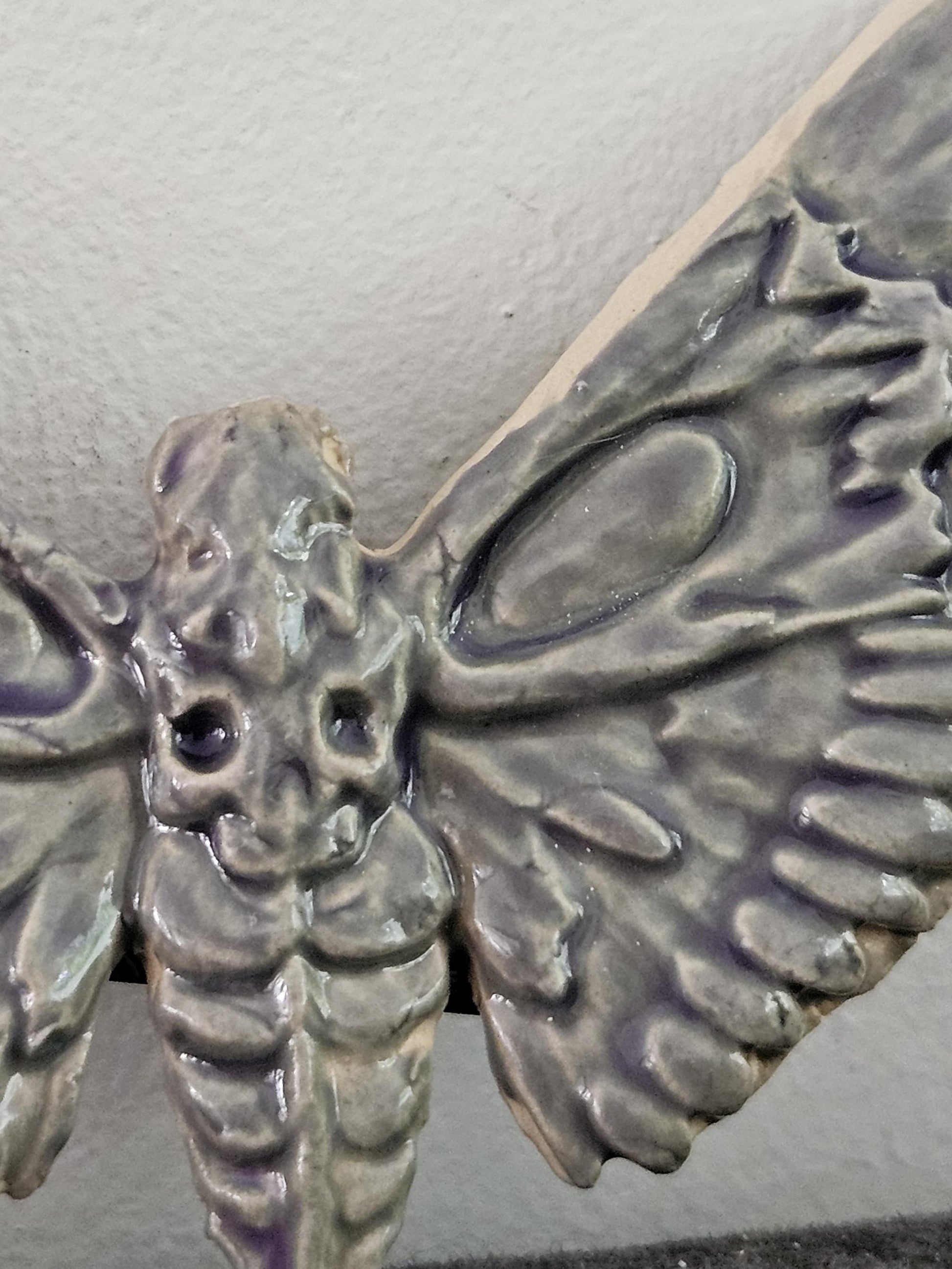 Heart & Moth Ceramic Magnets – Handmade Gothic Decor