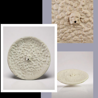 Skull Swarm Incense Holder – Handmade Ceramic Plate for Stick Incense