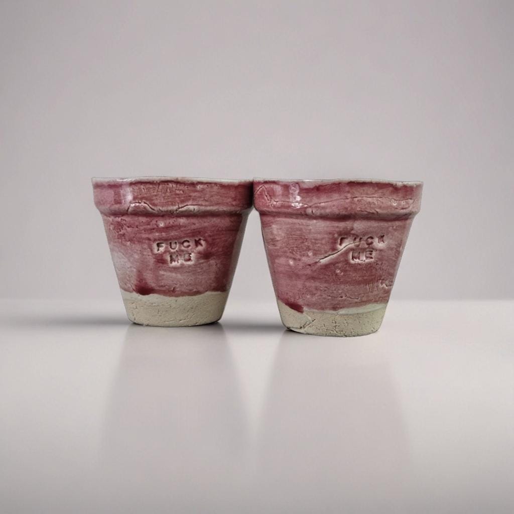 Fuck Me’ Ceramic Espresso Cup – Bold, Handmade & Collectible Stoneware