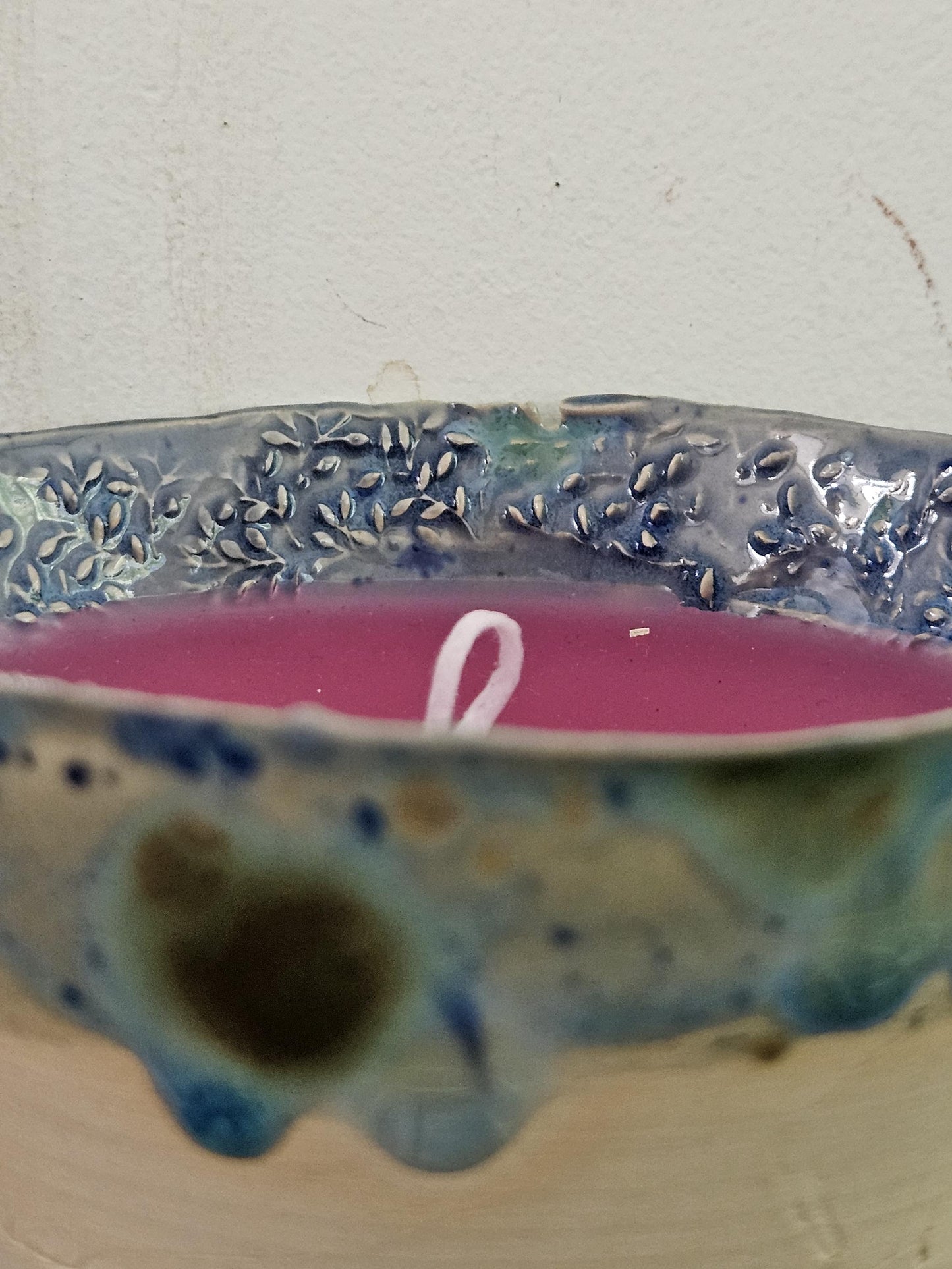 Magenta Ritual Candle in Glazed Ceramic Bowl – Earthy, Intentional & Reusable,