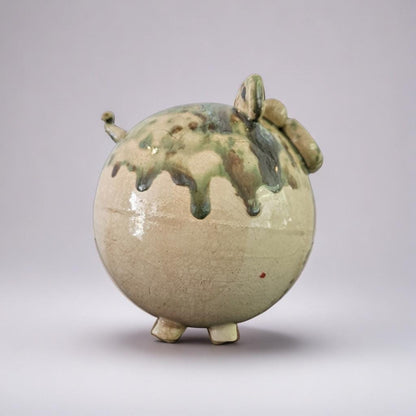 Quirky Ceramic Piggy Bank – Artisan Coin Keeper, Ø12×11 cm