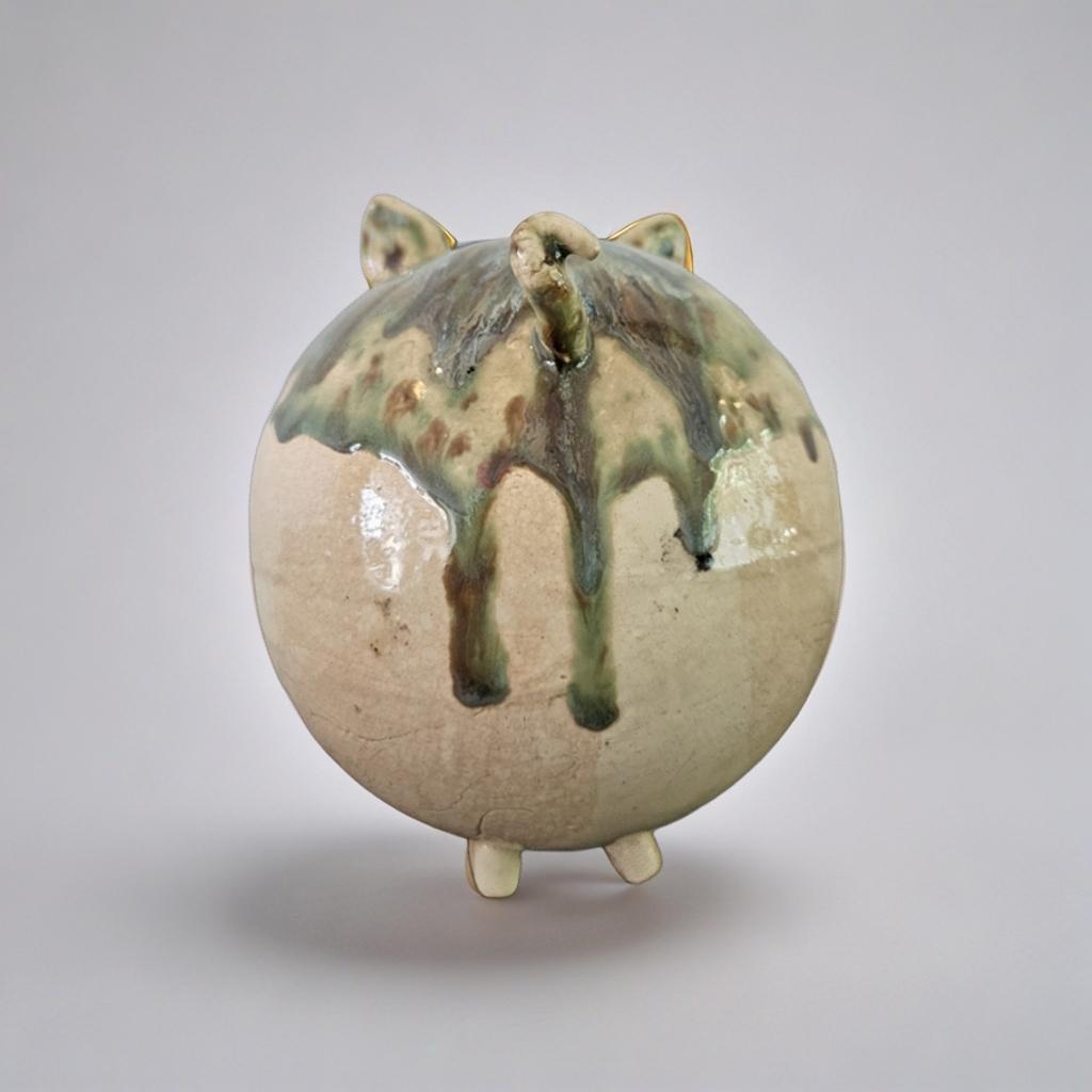 Quirky Ceramic Piggy Bank – Artisan Coin Keeper, Ø12×11 cm
