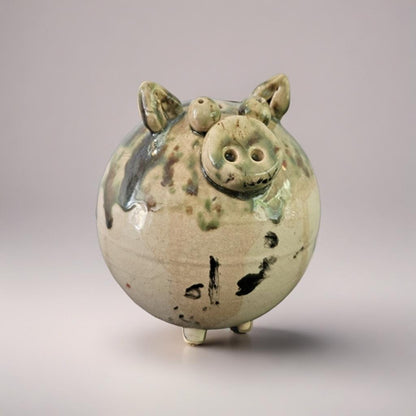 Quirky Ceramic Piggy Bank – Artisan Coin Keeper, Ø12×11 cm