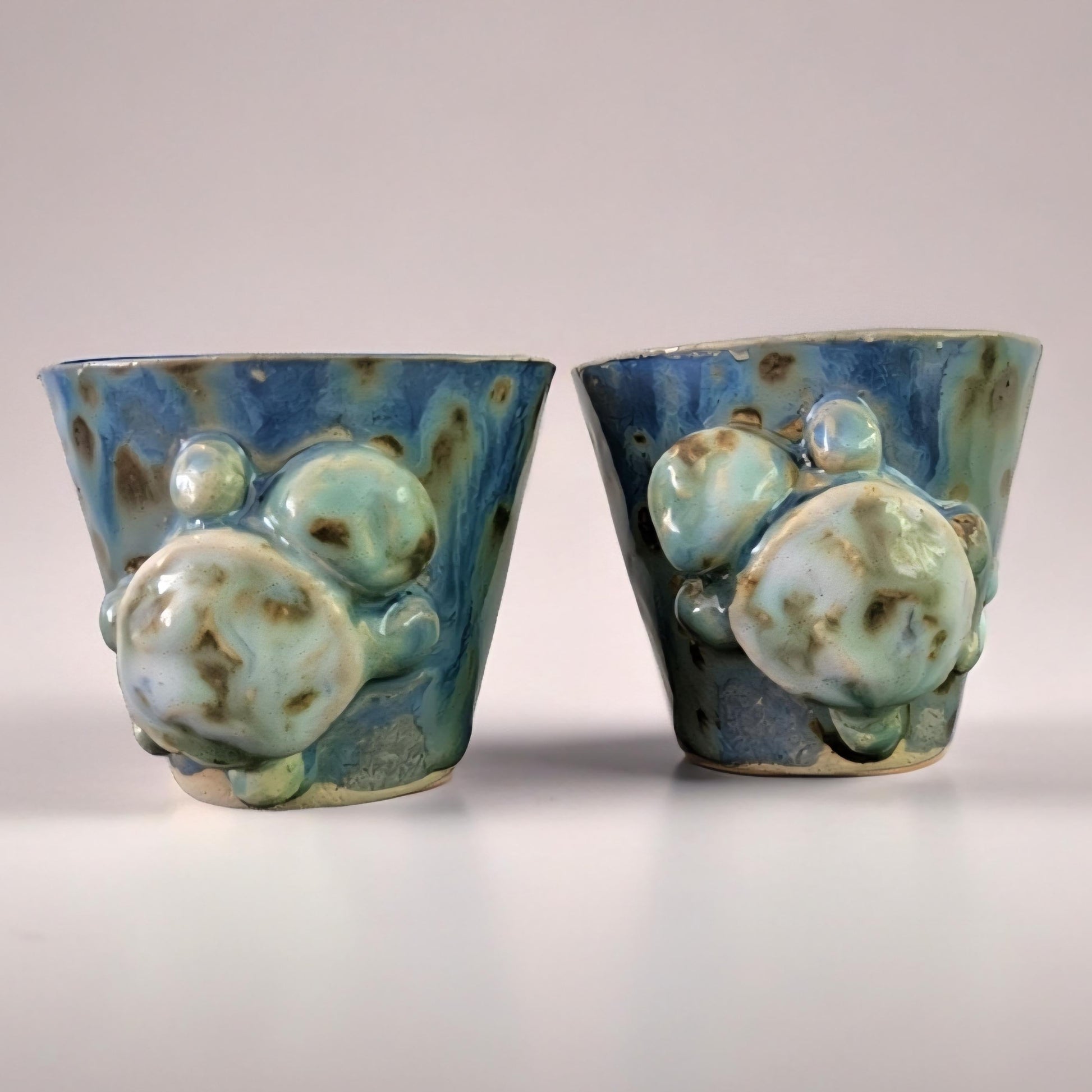 Turtle’s Drift Ceramic Minis – Set of 2 Shot & Succulent Jars, Ø5×5.5 cm
