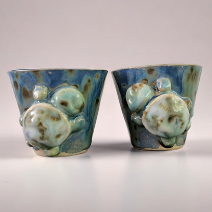 Turtle’s Drift Ceramic Minis – Set of 2 Shot & Succulent Jars, Ø5×5.5 cm