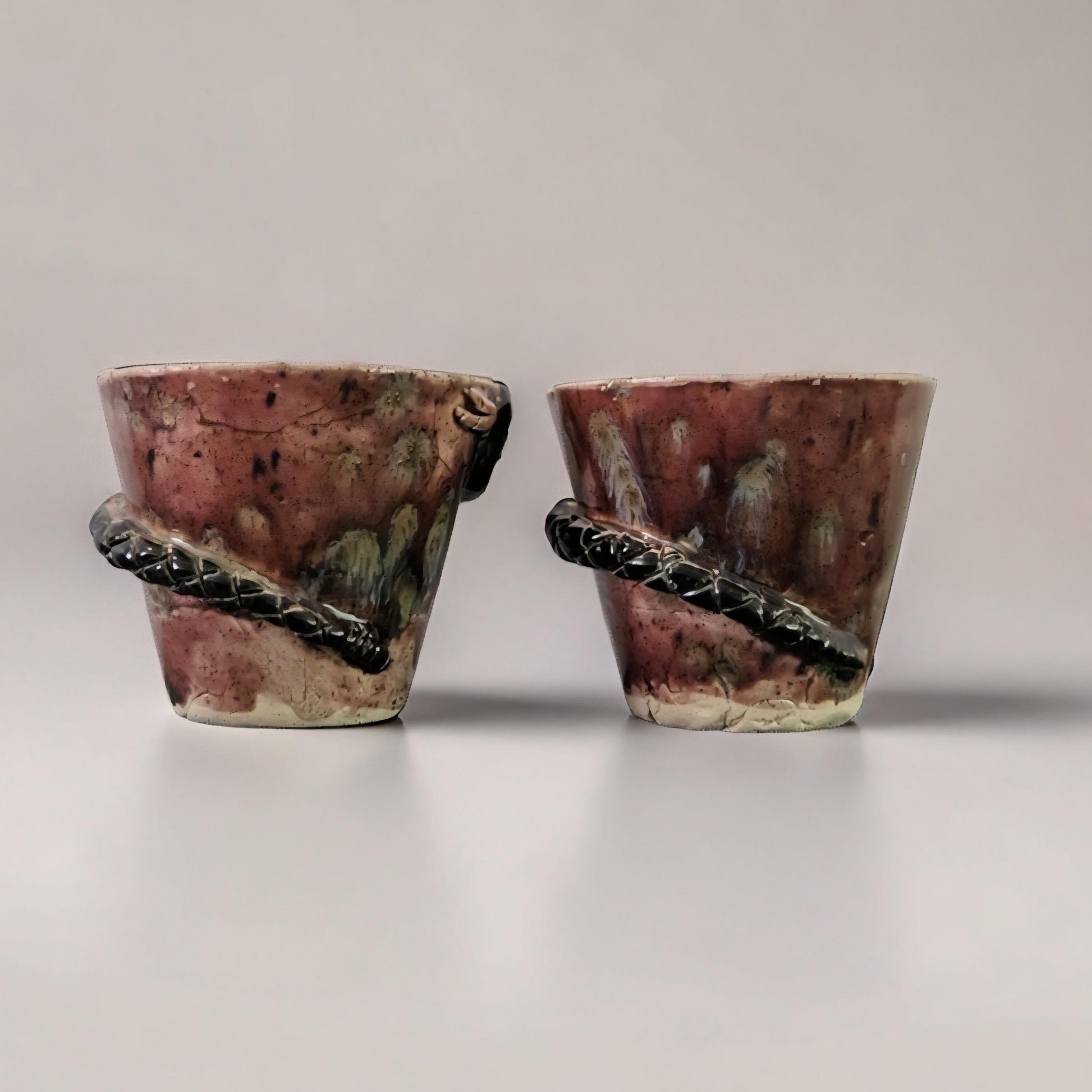 Serpent's Bite Ceramic Minis – Set of 2 Shot & Succulent Jars, Ø5×5.5 cm