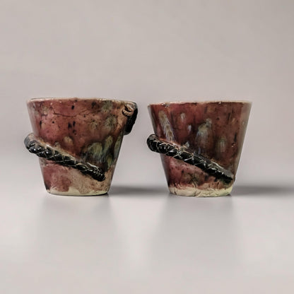 Serpent's Bite Ceramic Minis – Set of 2 Shot & Succulent Jars, Ø5×5.5 cm